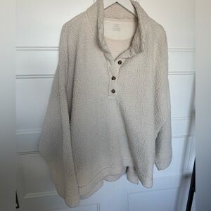 Aerie Cream Fleece Pullover